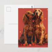 Irish Setter Valentijnsdag Briefkaart (Voorkant / Achterkant)