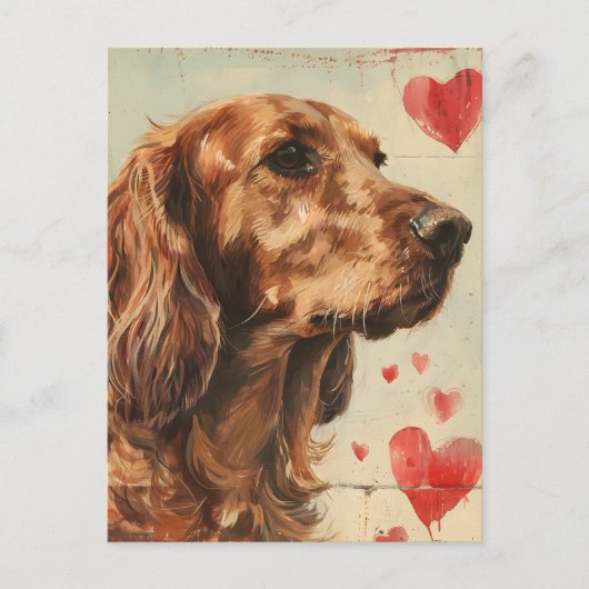 Irish setter  Valentijnsdag Briefkaart (Voorkant)