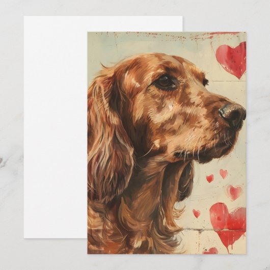Irish setter Valentijnsdag Feestdagenkaart (Voorkant / Achterkant)