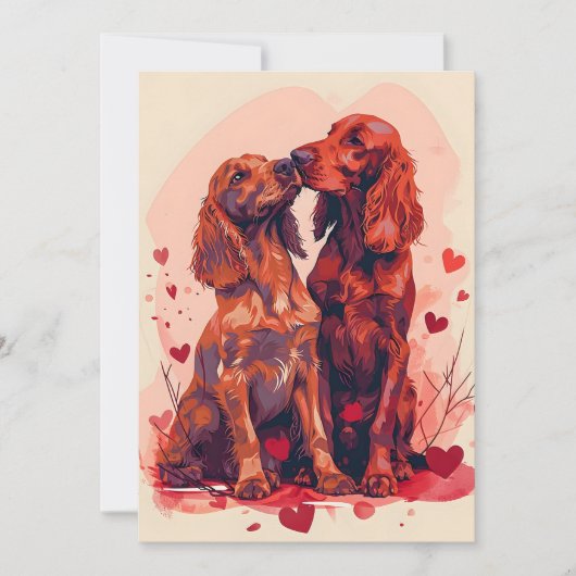 Irish Setter Valentijnsdag Feestdagenkaart (Voorkant)
