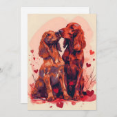 Irish Setter Valentijnsdag Feestdagenkaart (Voorkant / Achterkant)
