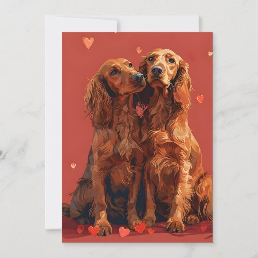 Irish Setter Valentijnsdag Feestdagenkaart (Voorkant)