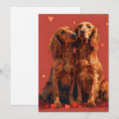 Irish Setter Valentijnsdag Feestdagenkaart (Voorkant / Achterkant)
