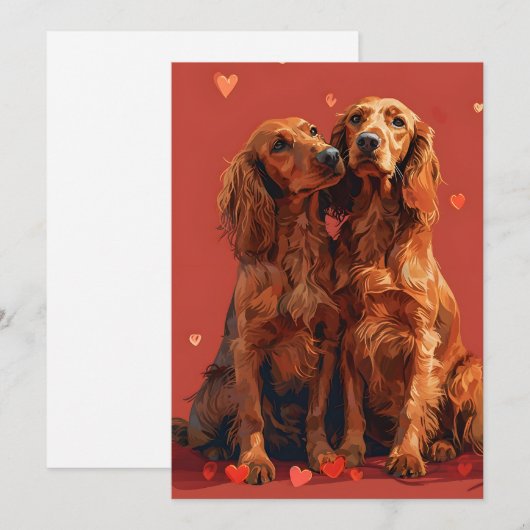 Irish Setter Valentijnsdag Feestdagenkaart (Voorkant / Achterkant)
