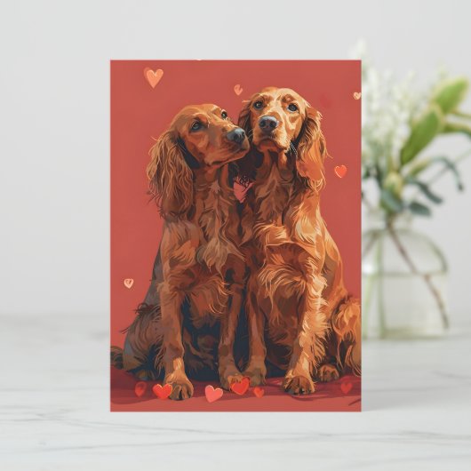 Irish Setter Valentijnsdag Feestdagenkaart (Staand voorkant)