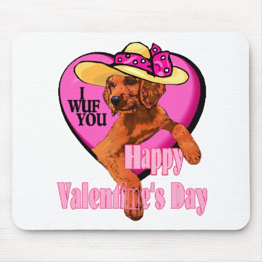 Irish Setter Valentijnsdag Gifts Muismat (Voorkant)