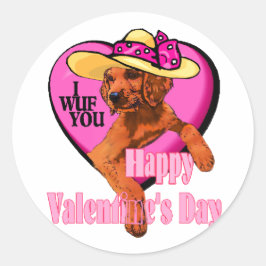 Irish Setter Valentijnsdag Gifts Ronde Sticker