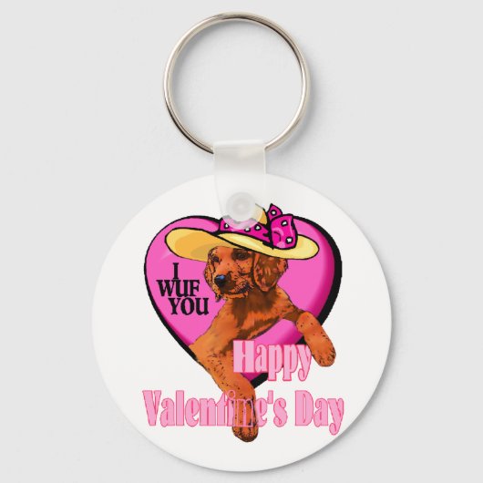 Irish Setter Valentijnsdag Gifts Sleutelhanger (Voorkant)
