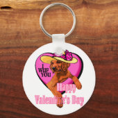 Irish Setter Valentijnsdag Gifts Sleutelhanger (Voorkant)