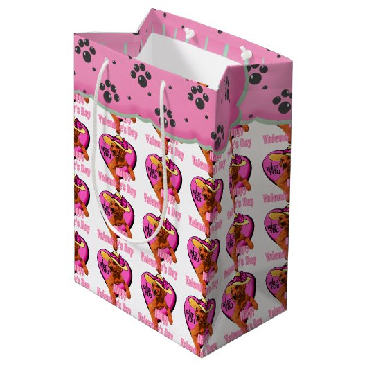 Irish Setter Valentijnsdag Medium Cadeauzakje (Achterkant Gekanteld)