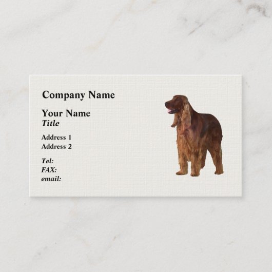 Irish Setter Visitekaartje (Voorkant)