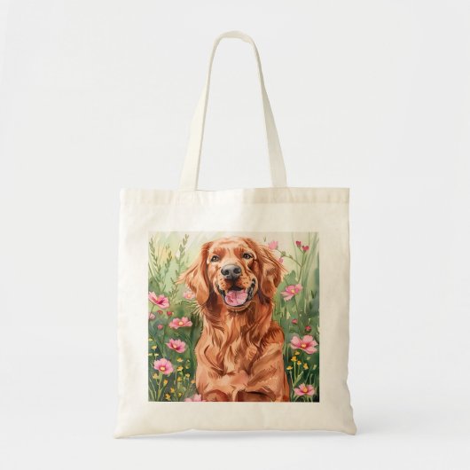 Irish Setter Waterverf Canvas tas (Voorkant)