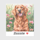 Irish Setter Waterverf Sticker (Vel)