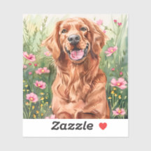 Irish Setter Waterverf Sticker