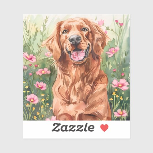 Irish Setter Waterverf Sticker (Vel)