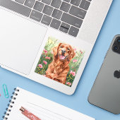 Irish Setter Waterverf Sticker (Laptop met iPhone)