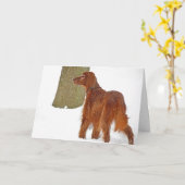 Irish Setter winter Birthday Kaart (Gele Bloem)