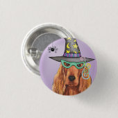 Irish Setter Witch Ronde Button 3,2 Cm (Voorkant /achterkant)