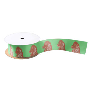 Irish Setters Green Satin Ribbon Satijnen Lint