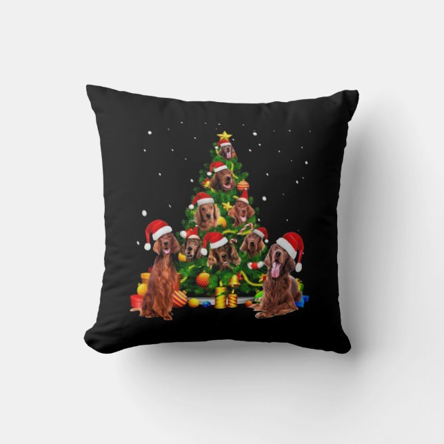 Irish Setters kerstboom Kussen (Voorkant)