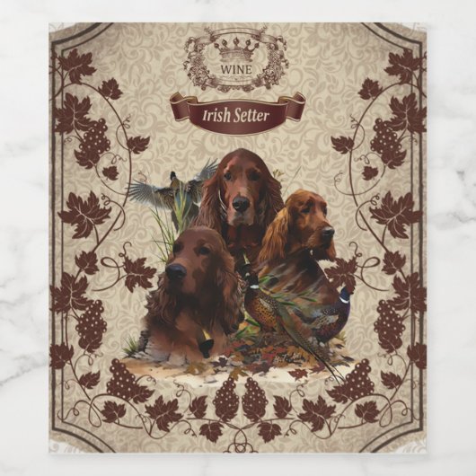 Irish Setters wijnlabel Wijn Etiket (Enkel label)