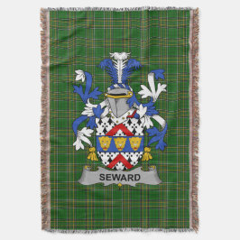 Irish Seward Coat of Arms Family Crest Ireland Deken