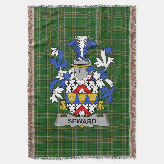 Irish Seward Coat of Arms Family Crest Ireland Deken (Voorkant Verticaal)