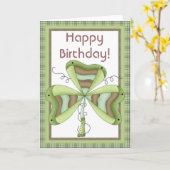 Irish Shamrock 1 Happy March Verjaardag Kaart (Gele Bloem)