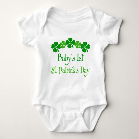 Irish Shamrock 1st St Patricks Day Baby T-shirt (Voorkant)