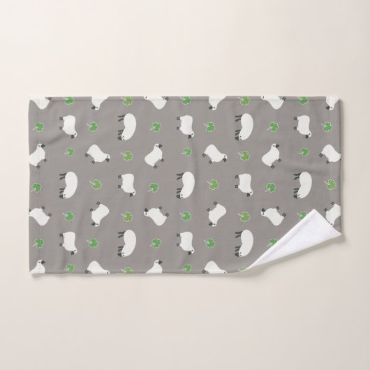 Irish Shamrock and Sheep Pattern Bad Handdoek (Handdoek)