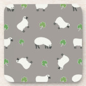 Irish Shamrock and Sheep Pattern Bier Onderzetter (Voorkant)