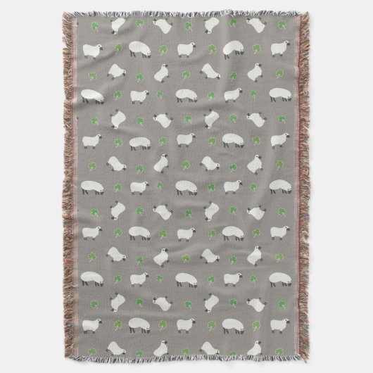 Irish Shamrock and Sheep Pattern Deken (Voorkant Verticaal)