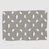 Irish Shamrock and Sheep Pattern Golfhanddoek (Horizontaal)