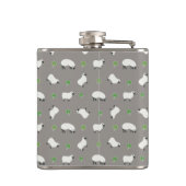 Irish Shamrock and Sheep Pattern Heupfles (Achterkant)