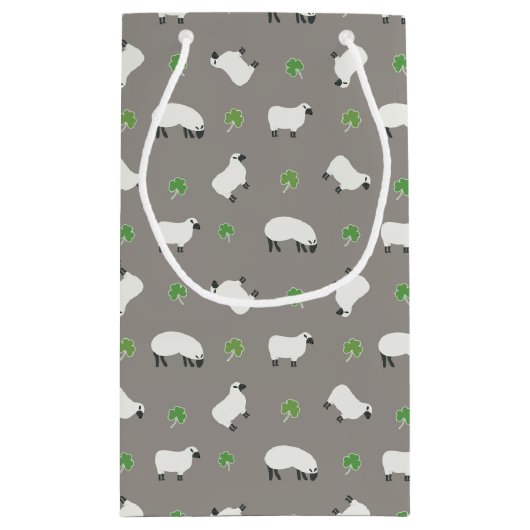 Irish Shamrock and Sheep Pattern Klein Cadeauzakje (Achterkant)