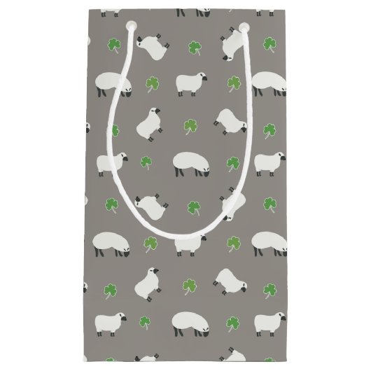 Irish Shamrock and Sheep Pattern Klein Cadeauzakje (Voorkant)