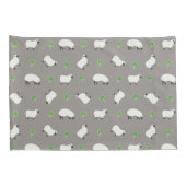 Irish Shamrock and Sheep Pattern Kussensloop (Achterkant-Rechts)