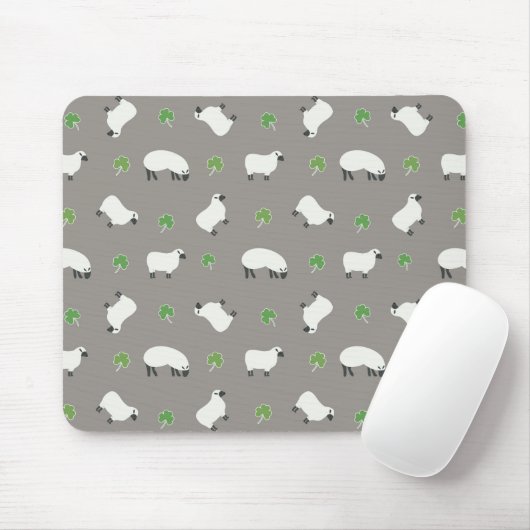 Irish Shamrock and Sheep Pattern Muismat (Met muis)