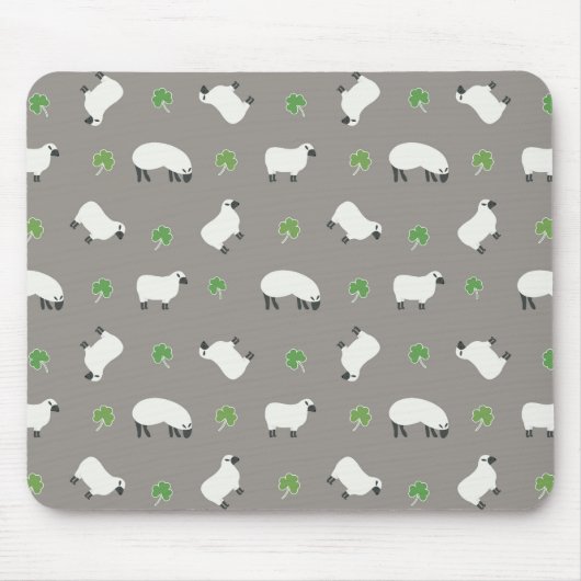 Irish Shamrock and Sheep Pattern Muismat (Voorkant)
