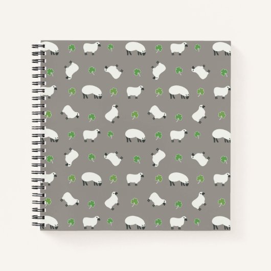 Irish Shamrock and Sheep Pattern Notitieboek (Voorkant)
