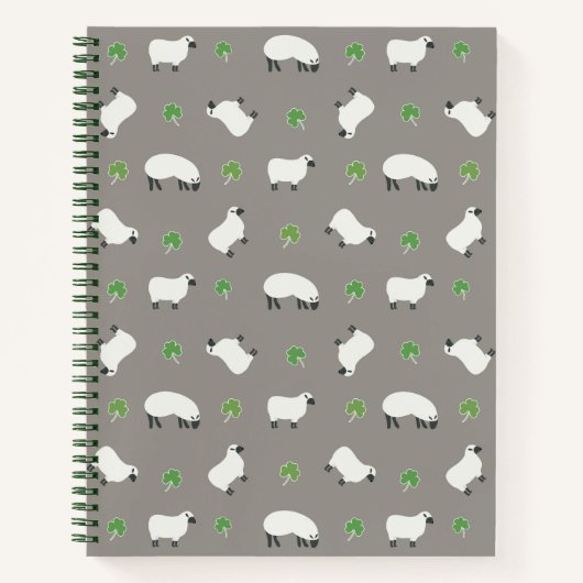 Irish Shamrock and Sheep Pattern Notitieboek (Voorkant)