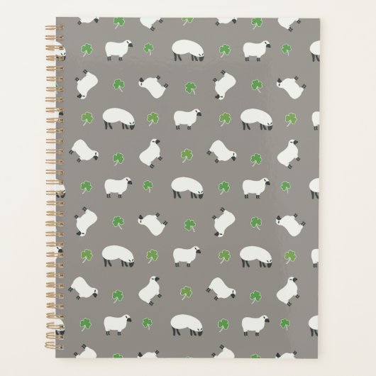 Irish Shamrock and Sheep Pattern Planner (Voorkant)