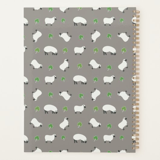 Irish Shamrock and Sheep Pattern Planner (Achterkant)