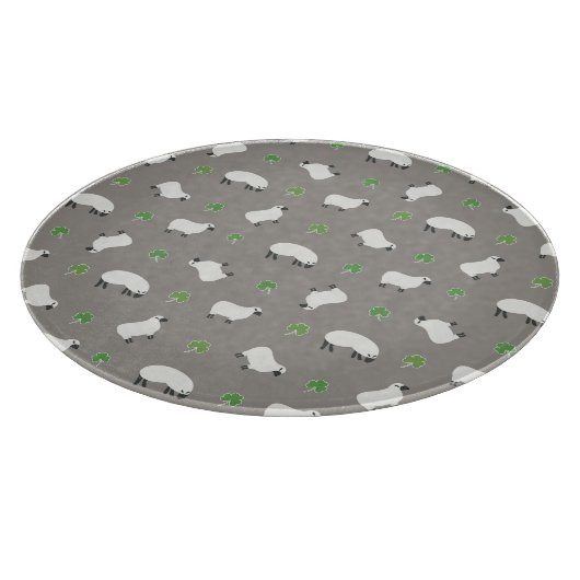 Irish Shamrock and Sheep Pattern Snijplank (Hoek)