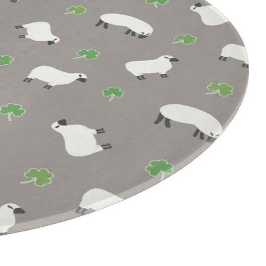 Irish Shamrock and Sheep Pattern Snijplank (Hoek)