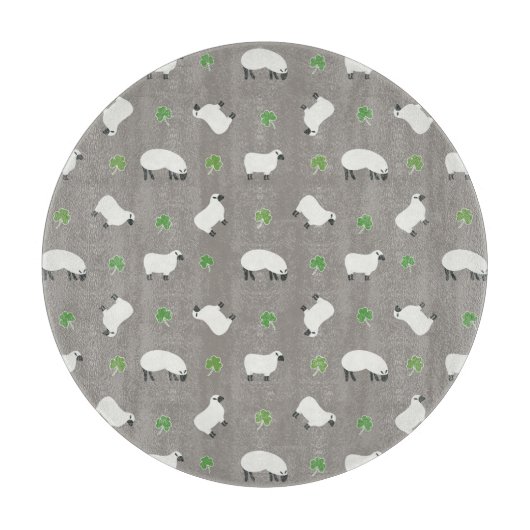 Irish Shamrock and Sheep Pattern Snijplank (Voorkant)