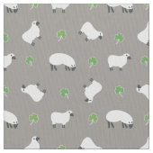 Irish Shamrock and Sheep Pattern Stof (Close Up)