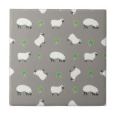 Irish Shamrock and Sheep Pattern Tegeltje (Voorkant)