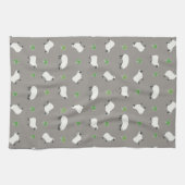 Irish Shamrock and Sheep Pattern Theedoek (Horizontaal)