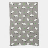 Irish Shamrock and Sheep Pattern Theedoek (Verticaal)